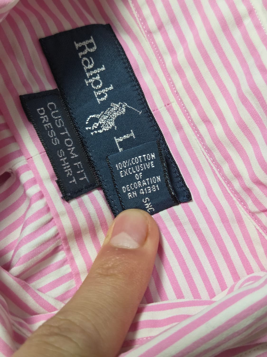 [폴로 랄프로렌] 커스텀핏 핀스트라이프 반팔 드레스 셔츠 | S00060 상품이미지4