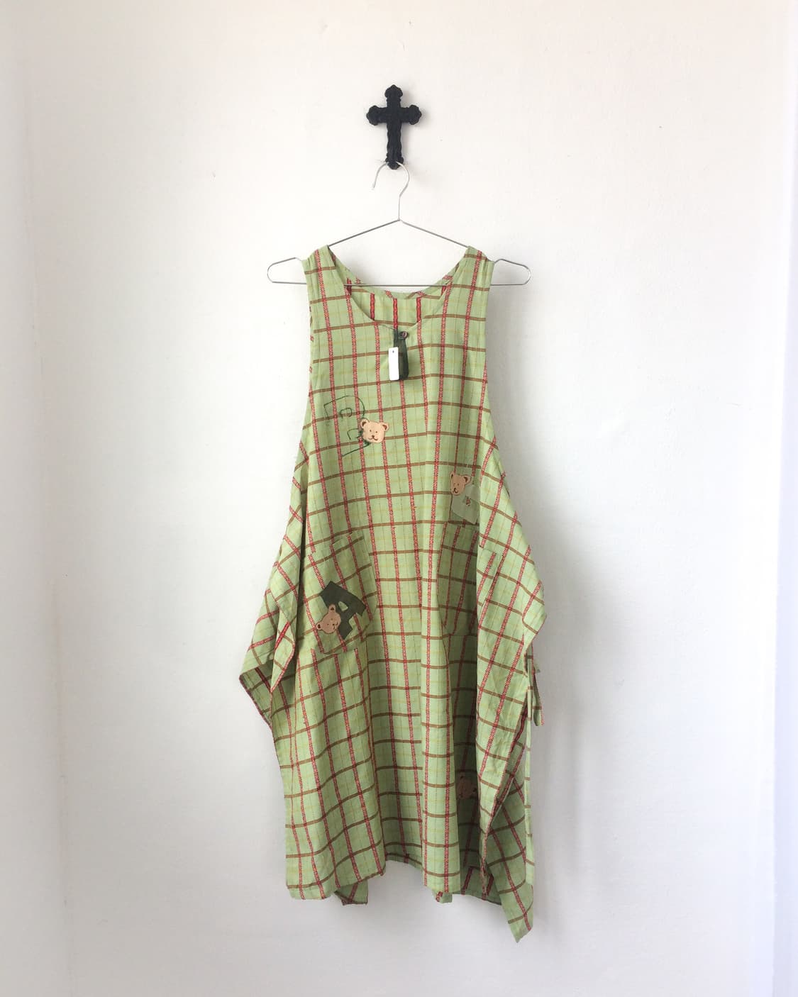 Bear check pattern apron 상품이미지2