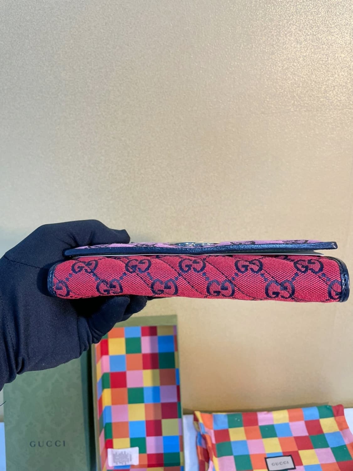 구찌 GG멀티컬러 핑크 플랩 장지갑 상품이미지5