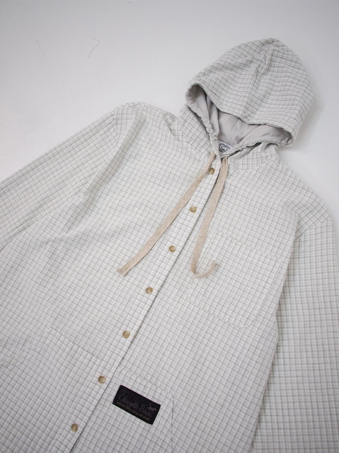 콜로신스 HARU HOODIE SHIRT LIGHT CHECK GREEN 상품이미지5