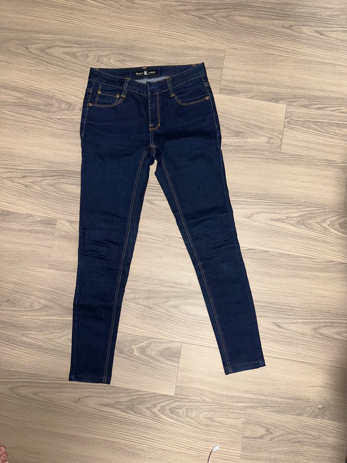 로우라이즈 진청데님팬츠 스키니진 블랙진 상품이미지3