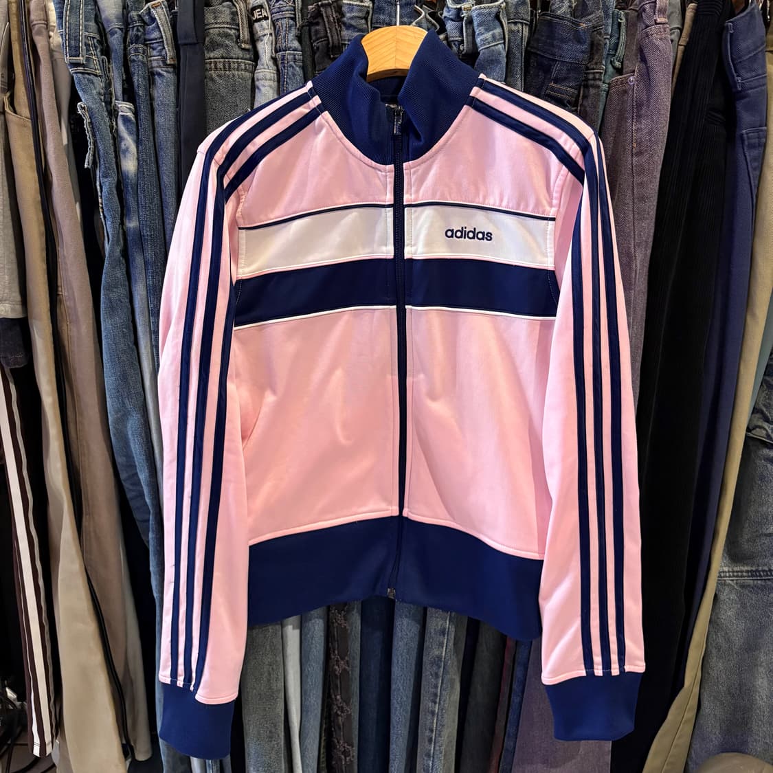 아디다스 연핑크 네이비 희귀 트랙탑 져지 상품이미지2