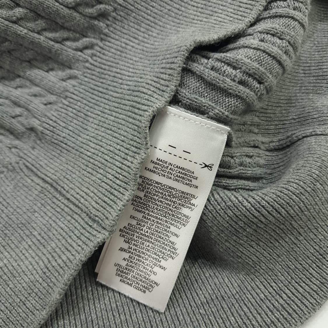 CN123W XL 폴로 랄프로렌 그레이 케이블 꽈배기 긴팔 니트 가디건 상품이미지6