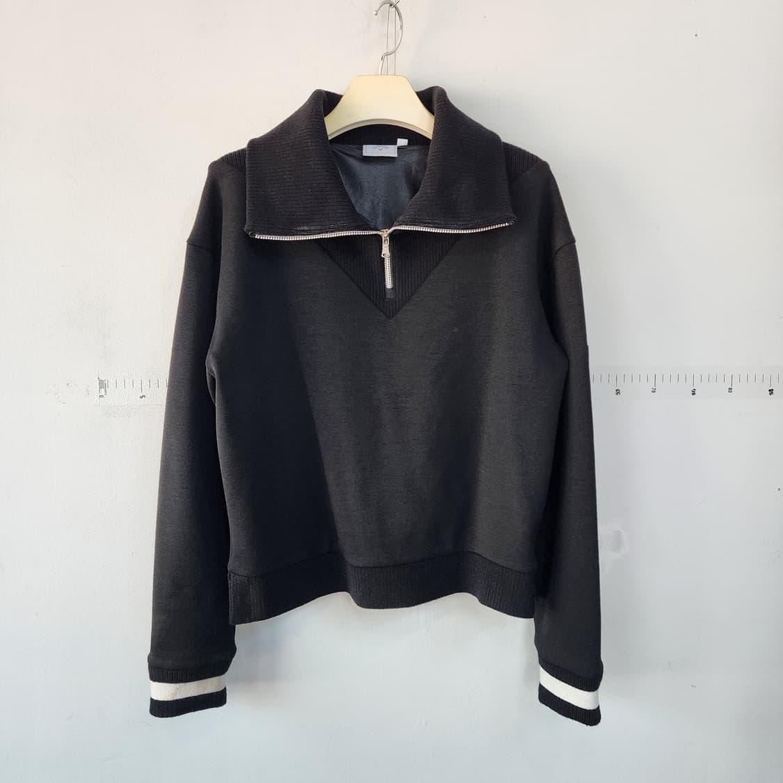 캘러웨이 검정 집업 카라 니트 긴팔티 상품이미지1