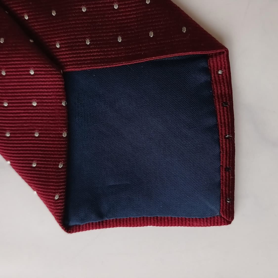 히시야 실크 레드 도트 패턴 슬림 넥타이 7.9cm A+등급 A19513 상품이미지8