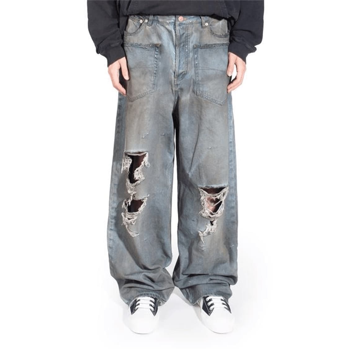 (S) 발렌시아가 패치드 포켓 배기 데님 진 상품이미지1