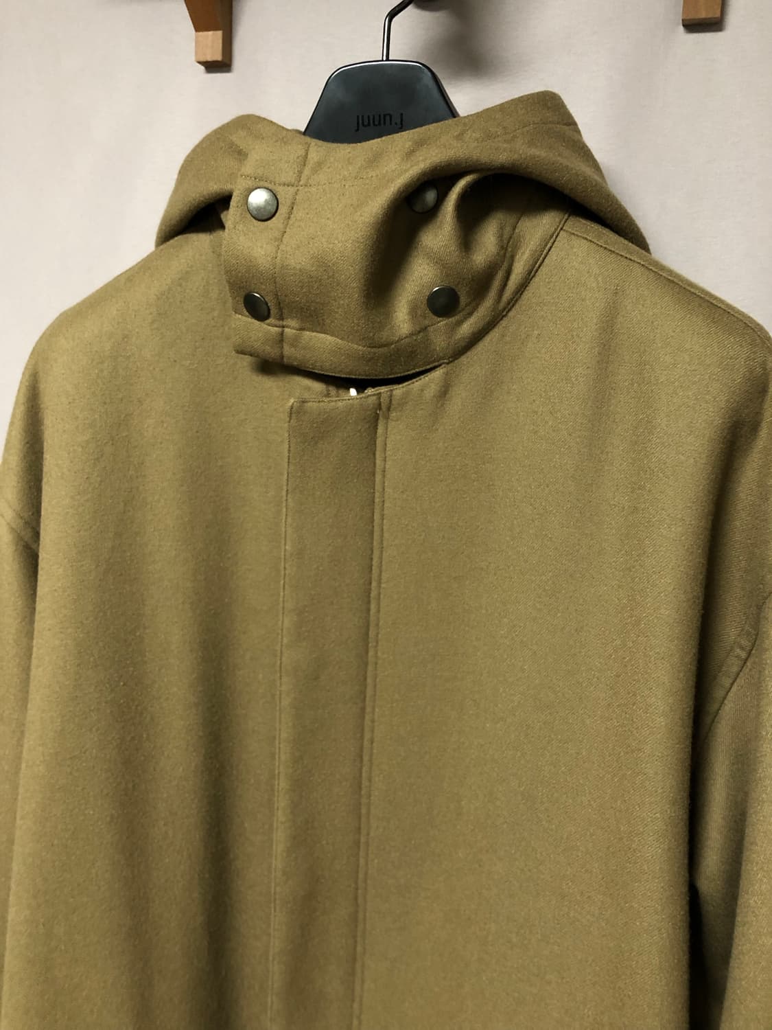 오라리 멜튼 울 후디드 코트 상품이미지3