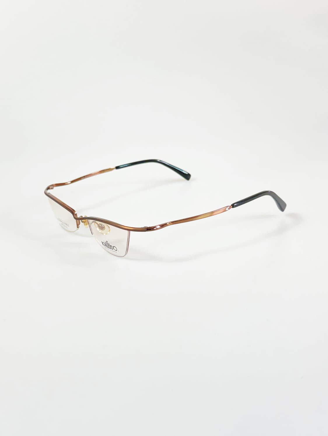 90s KALEIDO 브론즈 반무테 스퀘어 메탈 빈티지 안경 상품이미지3
