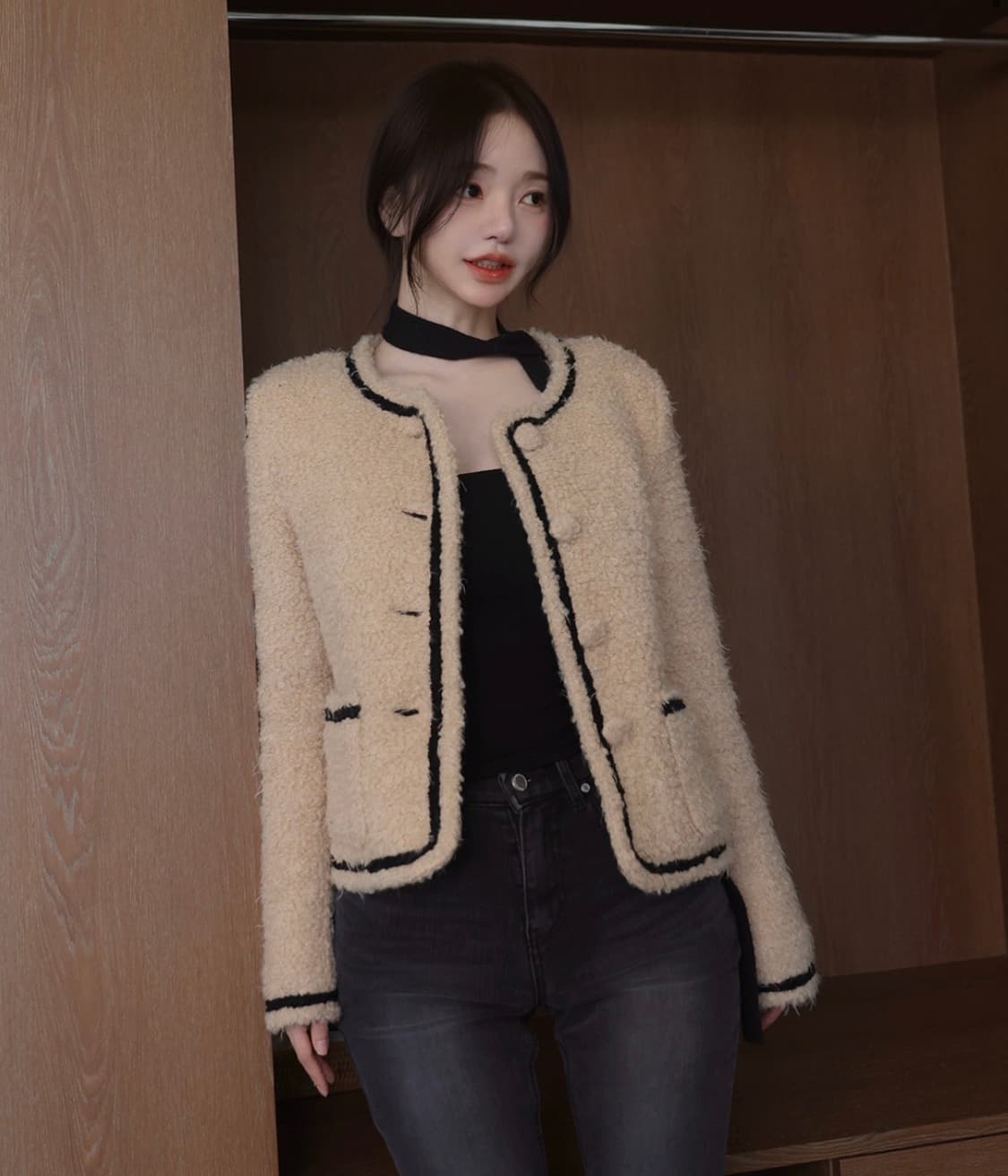 카인다미 울 트위드 누빔 패딩 자켓 상품이미지1