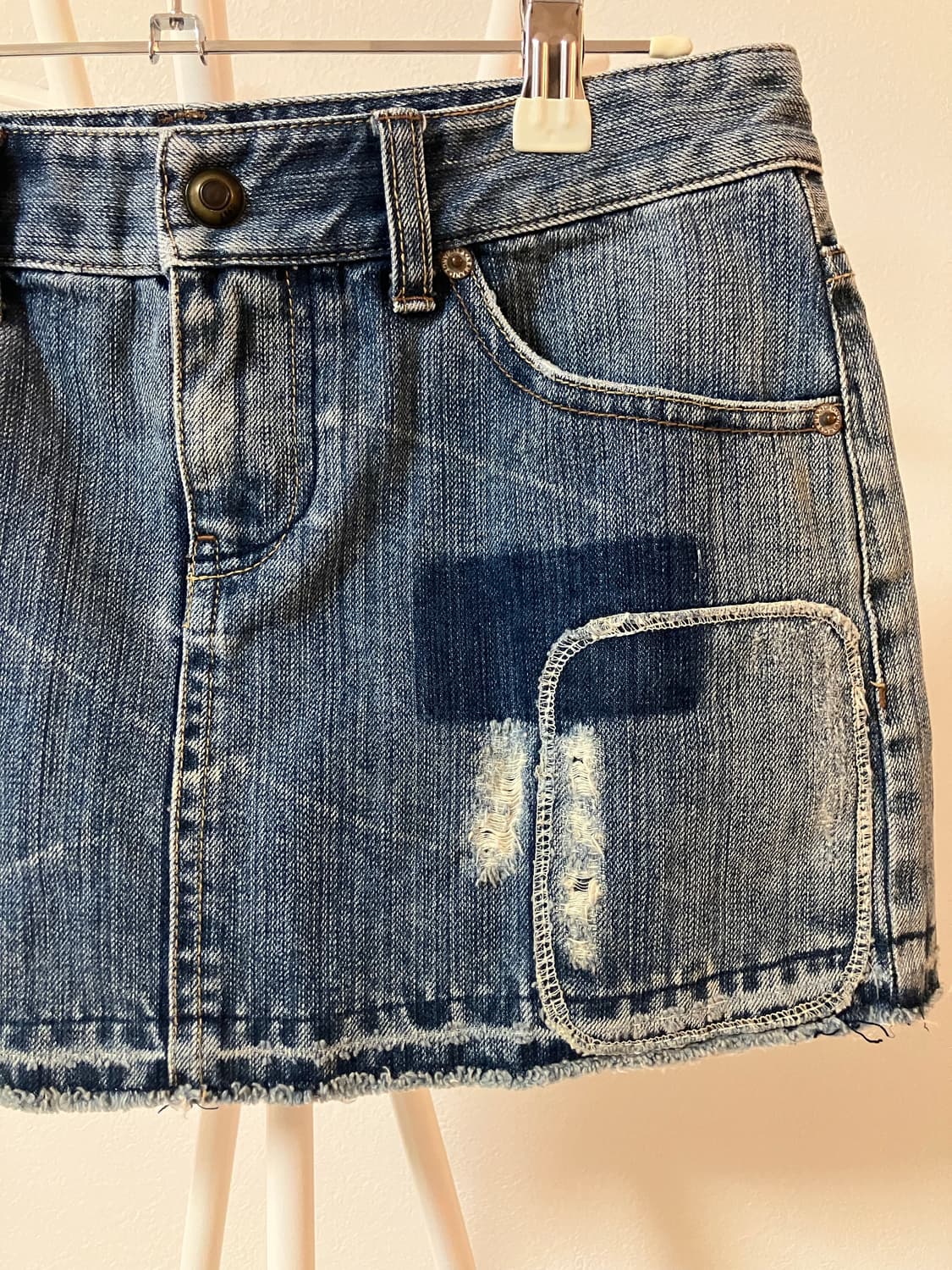 아르마니익스체인지 데님 패치워크 미니스커트 y2k 상품이미지3
