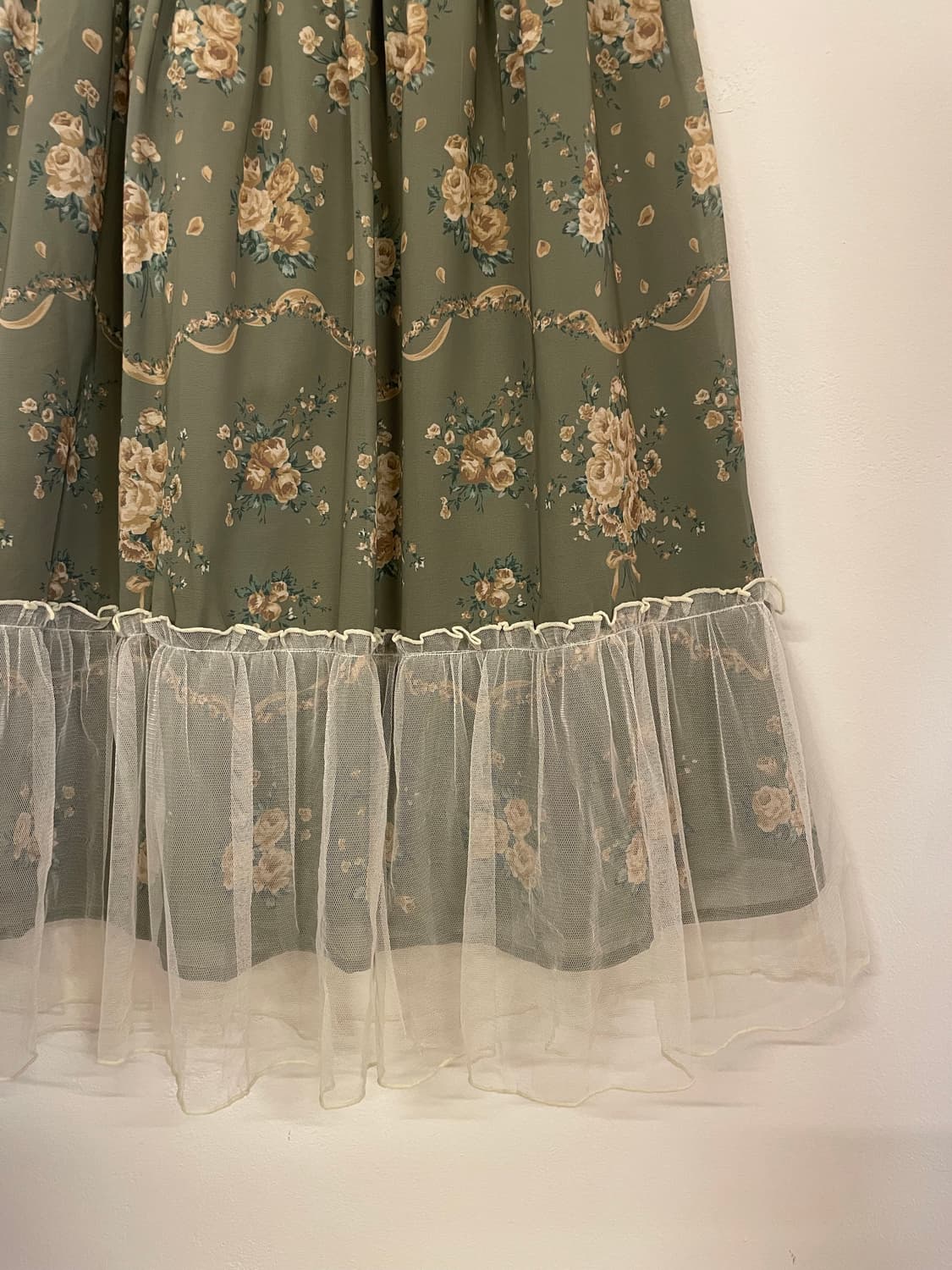 Green floral lace skirt 상품이미지2