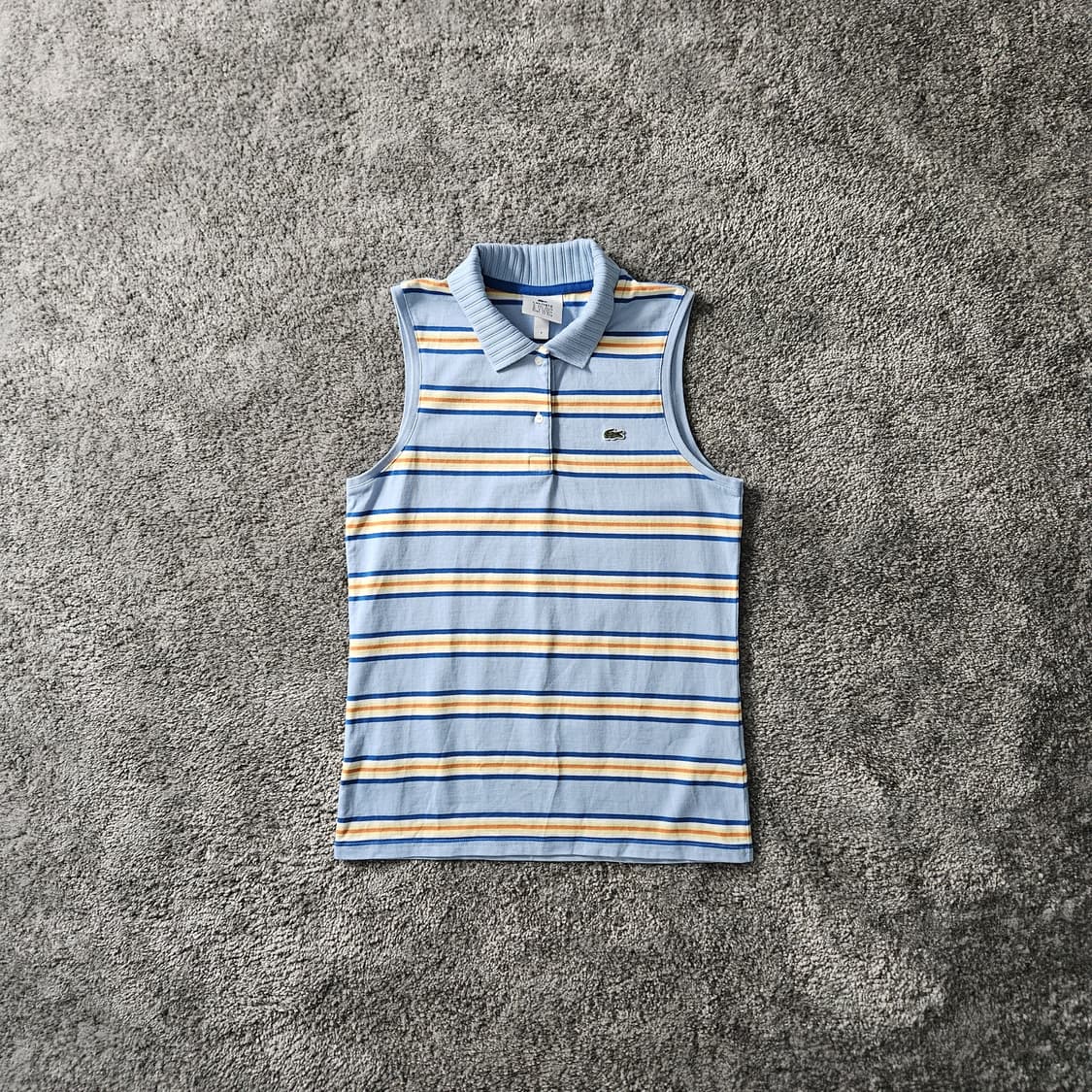 [무료배송] LACOSTE 스트라이프 민소매 폴로 티셔츠 상품이미지1