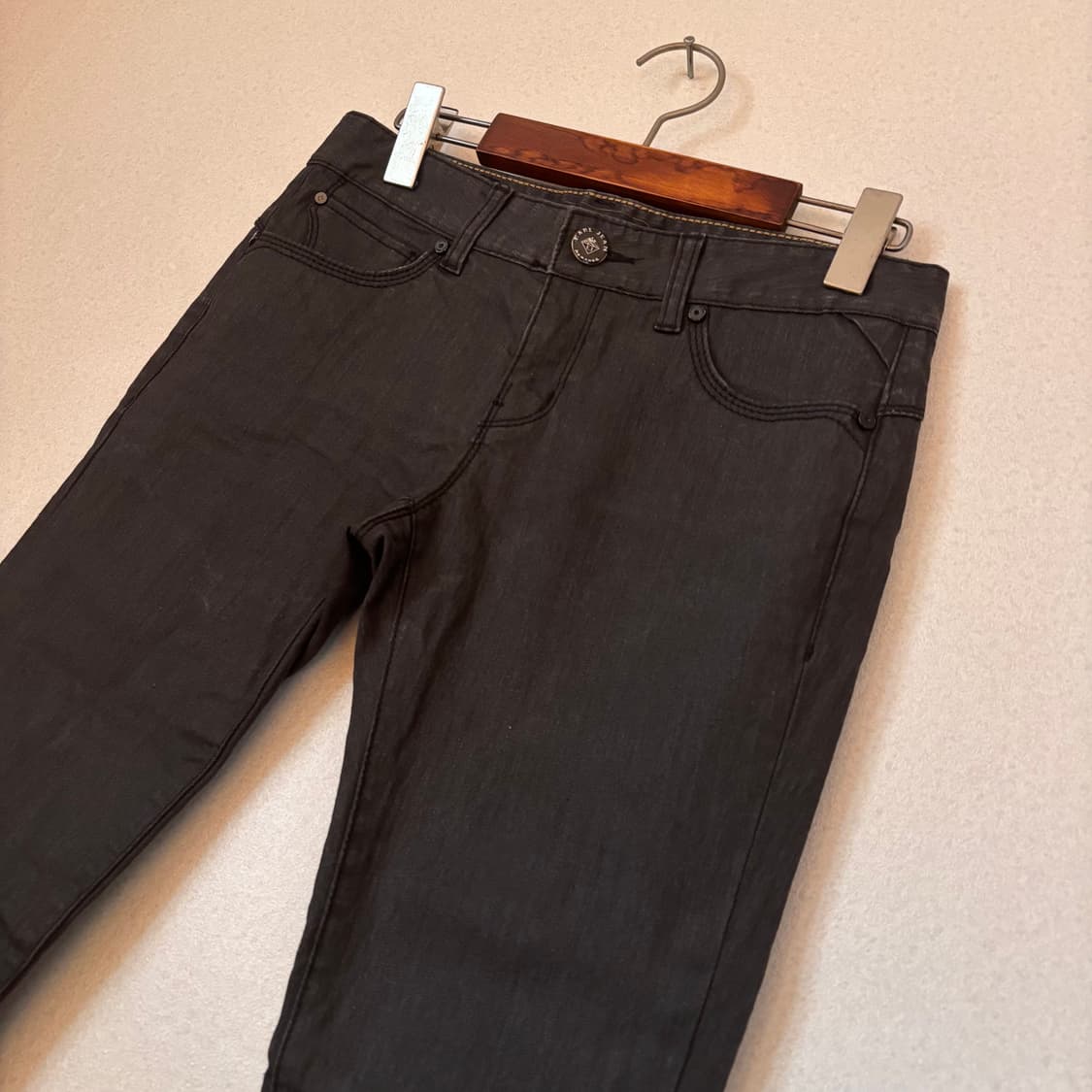 얼진 26 27 차콜 그레이 스키니진 슬림 청바지 스판 데님 상품이미지4