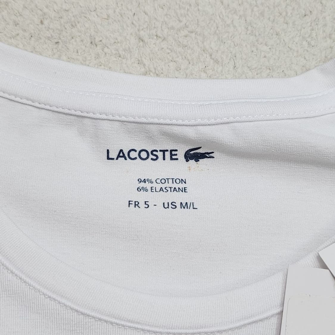 LACOSTE 화이트 반팔 M/L 상품이미지5
