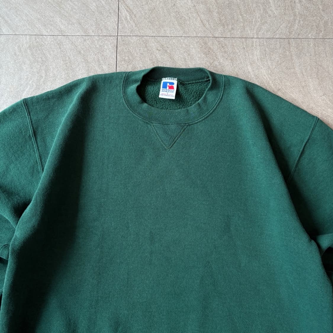 90s 90년대 미국 생산 러셀 블랭크 그린 스웻셔츠 상품이미지3