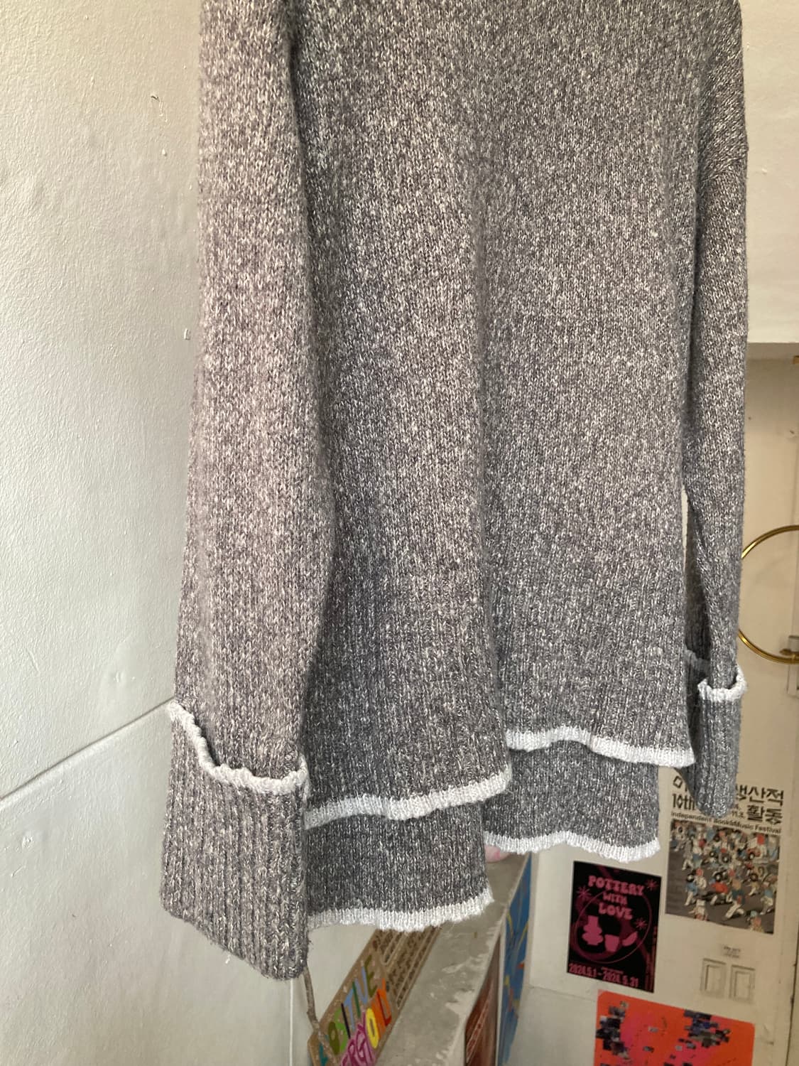 빈티지 그레이 레이어드 니트 상품이미지3