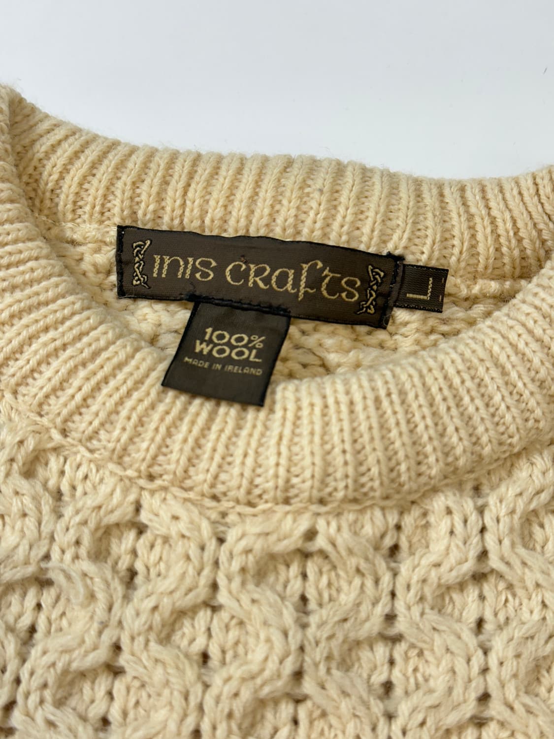 퓨어울100 피셔맨 니트 아이보리 상품이미지3