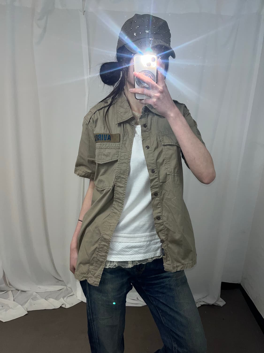 Avirex 베이지 Y2K 셔츠 상품이미지2