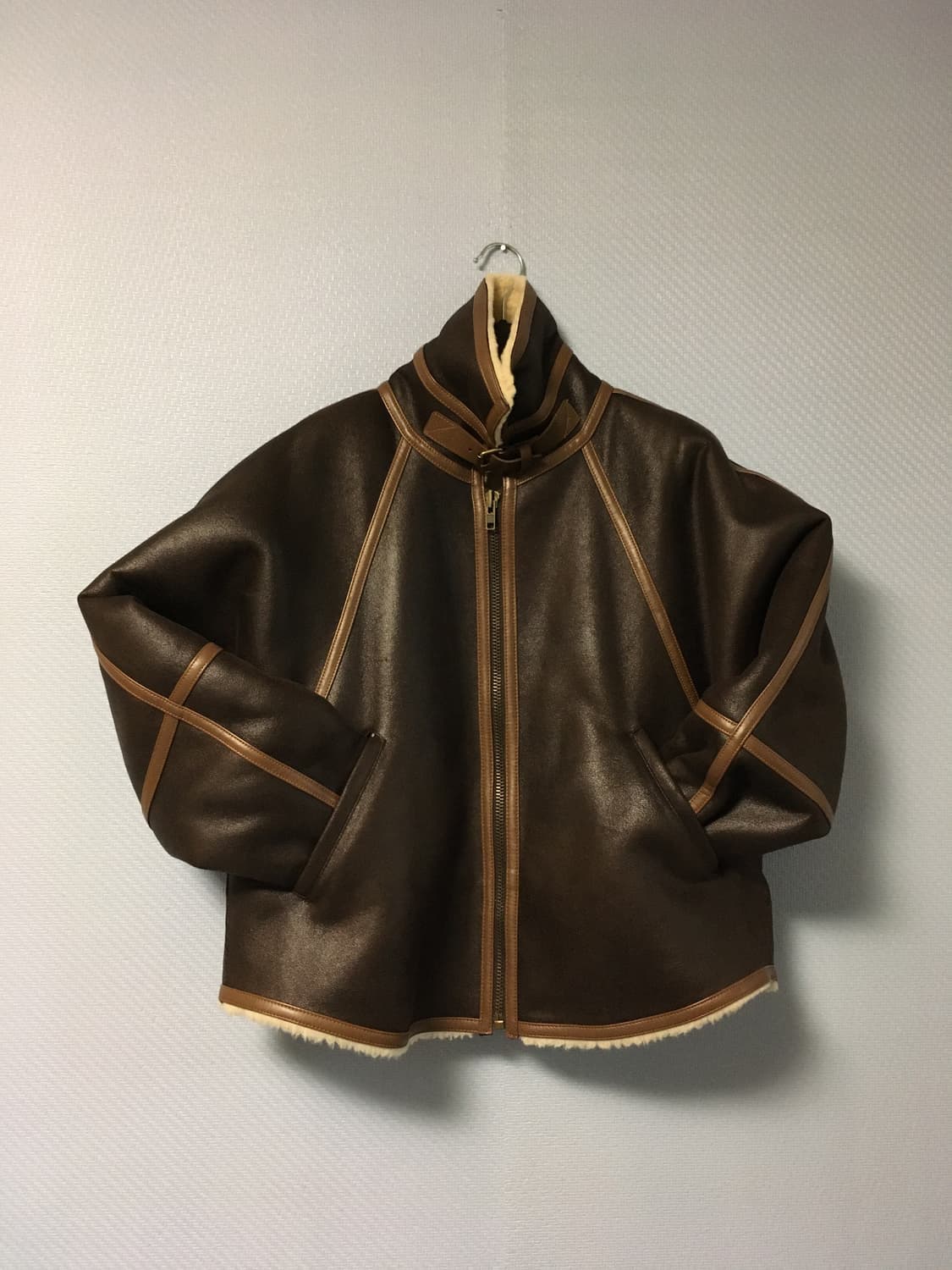 노티아 무스탕 자켓 M 브라운 상품이미지2