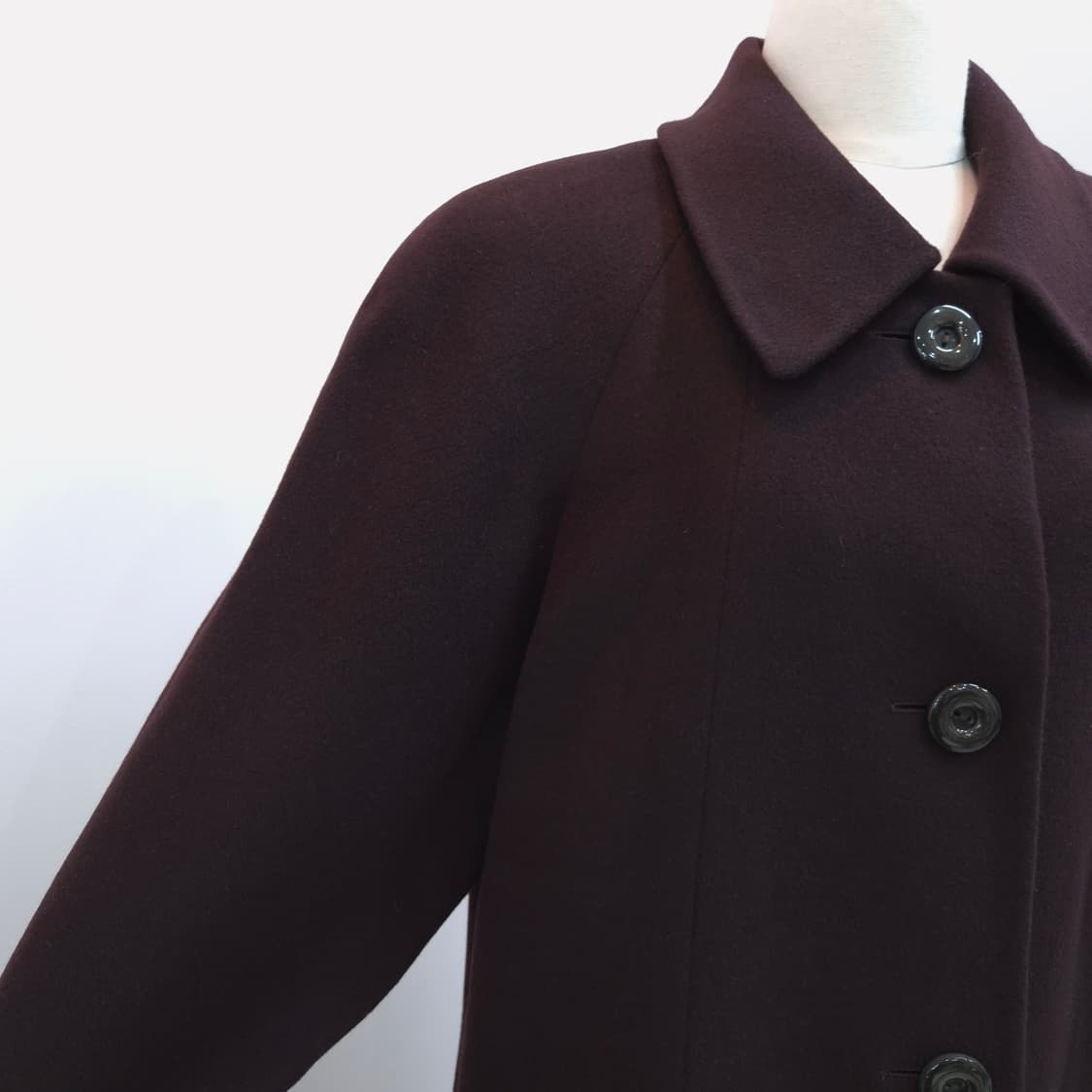 버건디 100% 캐시미어 여성 롱코트 상품이미지3