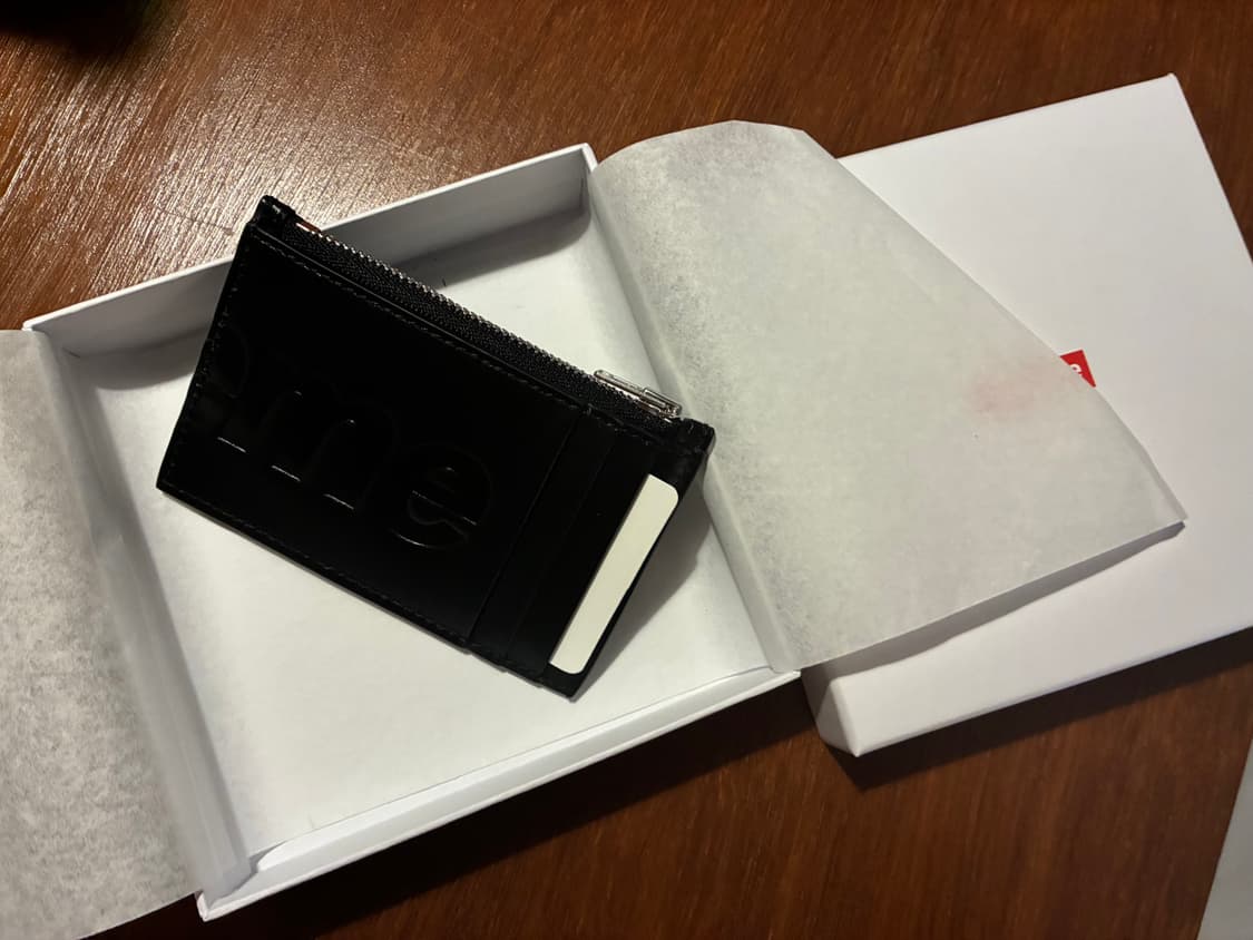 supreme 레더 카드 지갑 상품이미지2