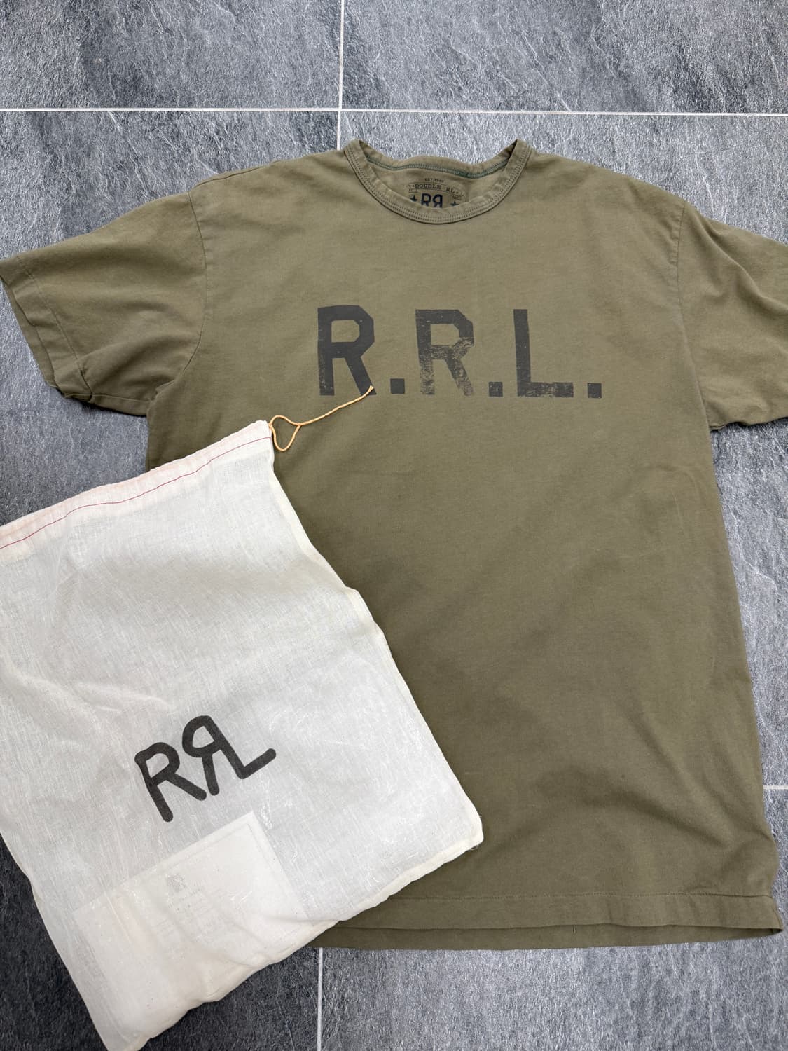 Rrl 가먼트 다이로고 저지 티셔츠 m 상품이미지1