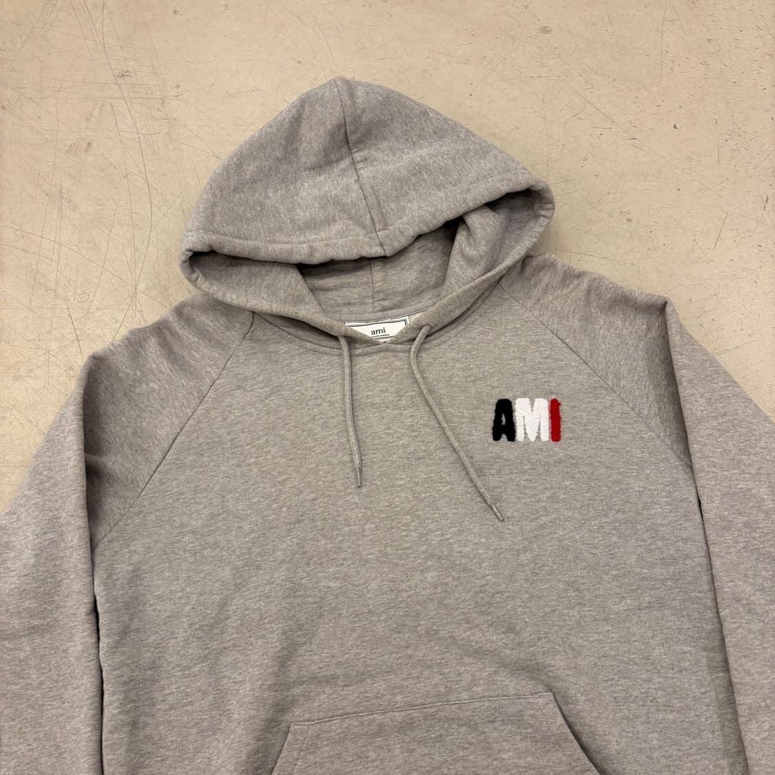 아미 프랑스 컬러 로고 그레이 후드티 상품이미지2