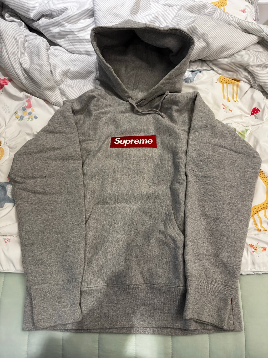 슈프림 SUPREME 박스로고 후드티 회/빨 S 사이즈 상품이미지1