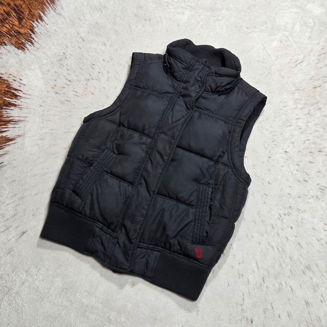 후아유 네이비 패딩 베스트 상품이미지1