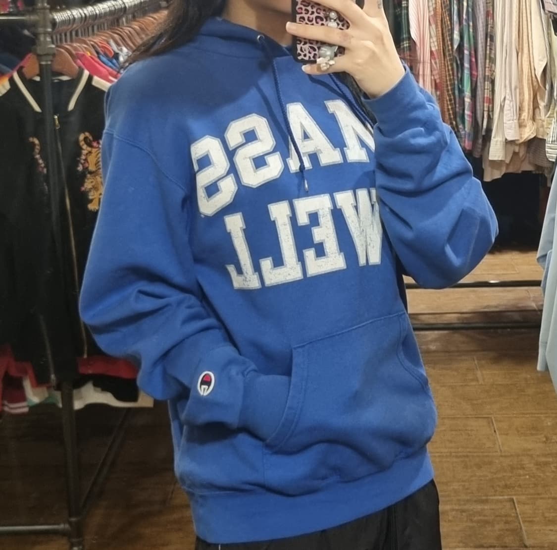[Hi]  champion 챔피온 후드티 블루 상품이미지3