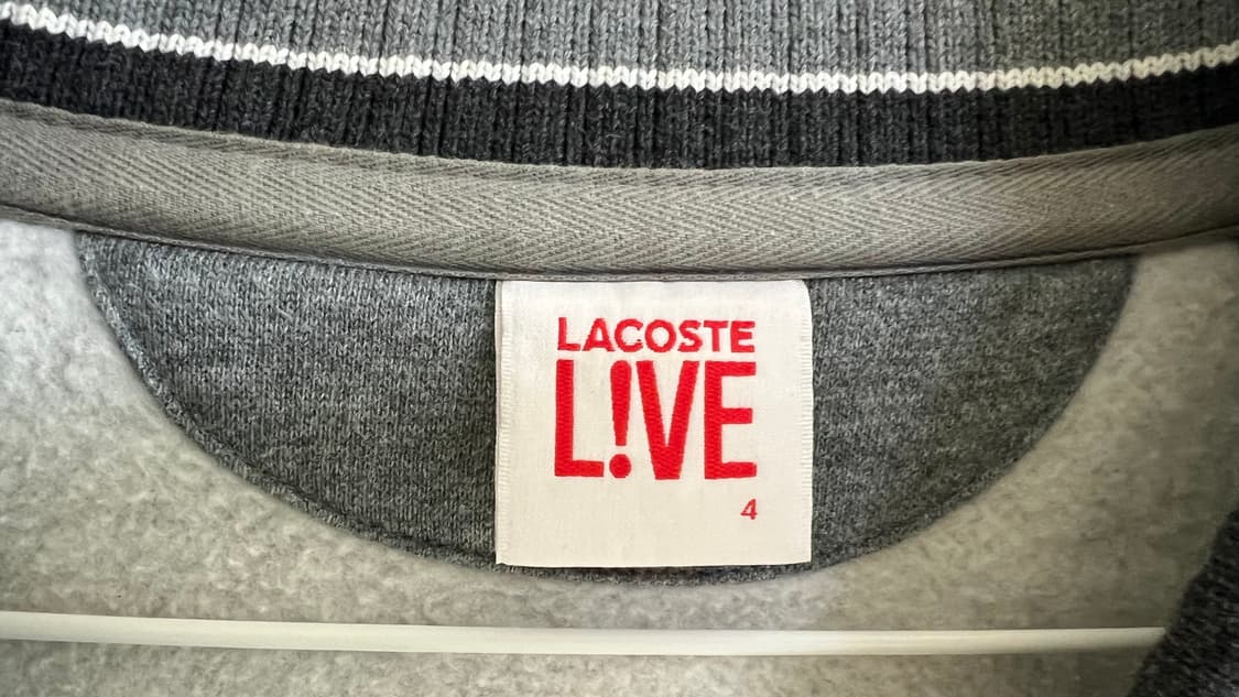 라코스테 라이브 피그먼트 네이비 그레이 배색 코튼 스웻 바시티 자켓 상품이미지3