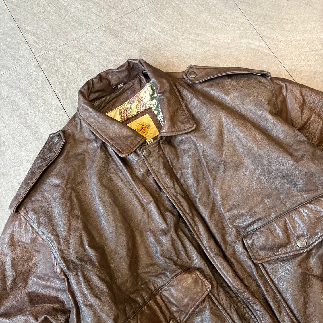 90s hardRockcafe 90년대 하드락 카페 런던 레더 자켓 상품이미지4