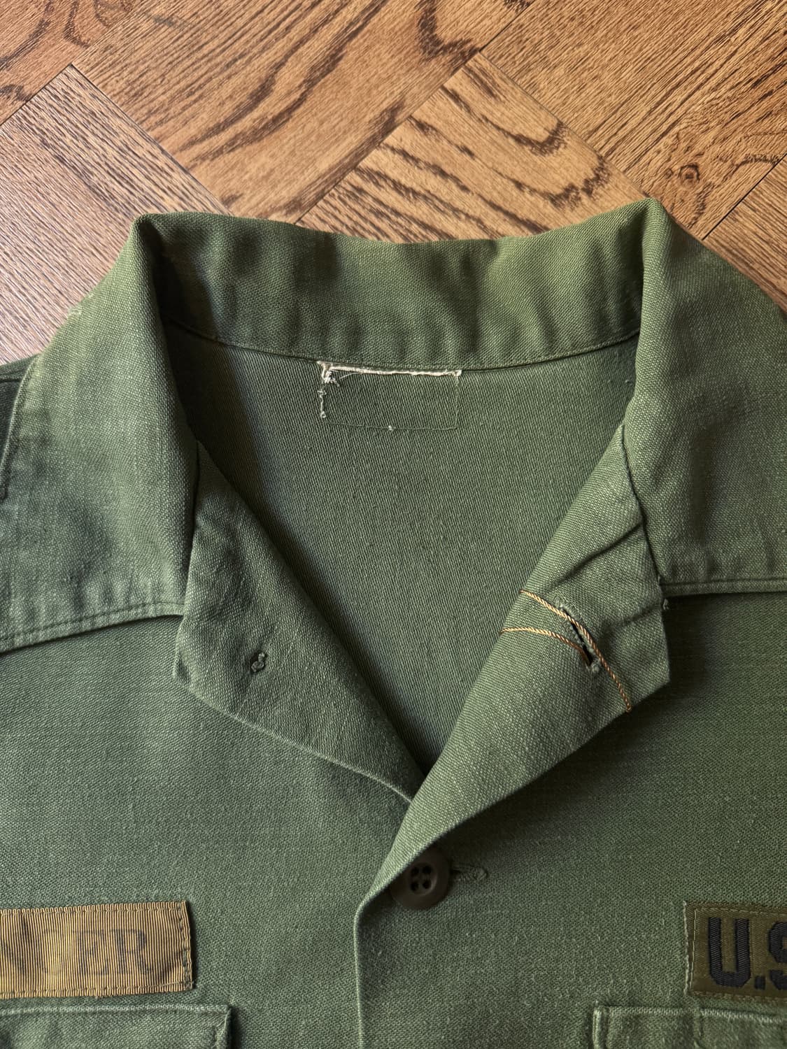 [L]60s 오리지널 U.S ARMY OG-107 리페어드 밀리터리 셔츠 상품이미지2