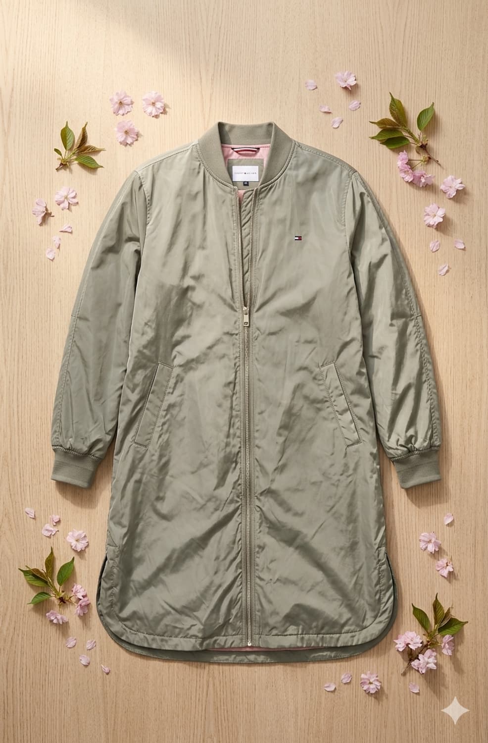 🌿타미힐피거 롱 봄버자켓 카키 | 간절기 아우터·상태최상 상품이미지2