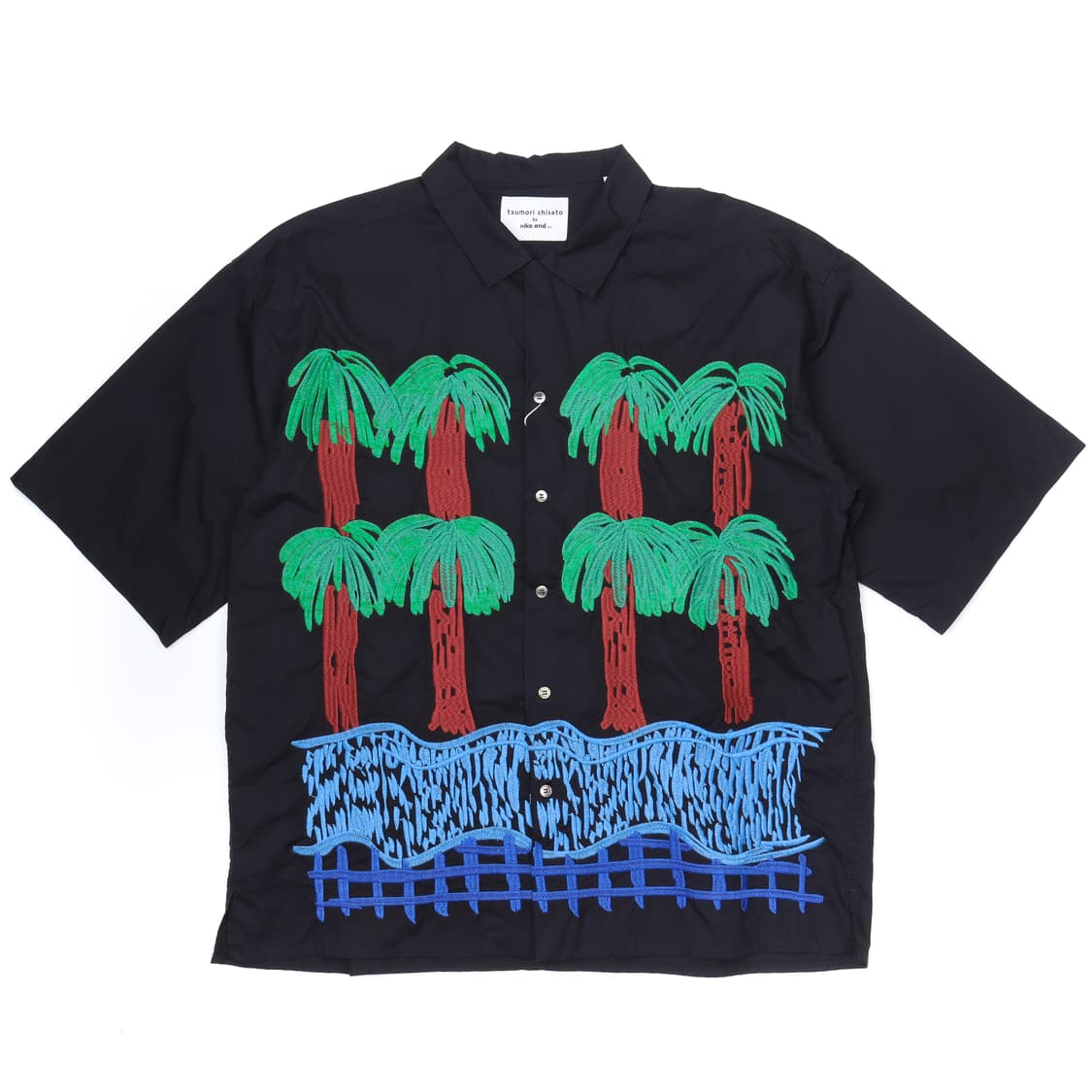 니코앤드 X 츠모리 치사토 자수 반팔 셔츠(블랙) 상품이미지1