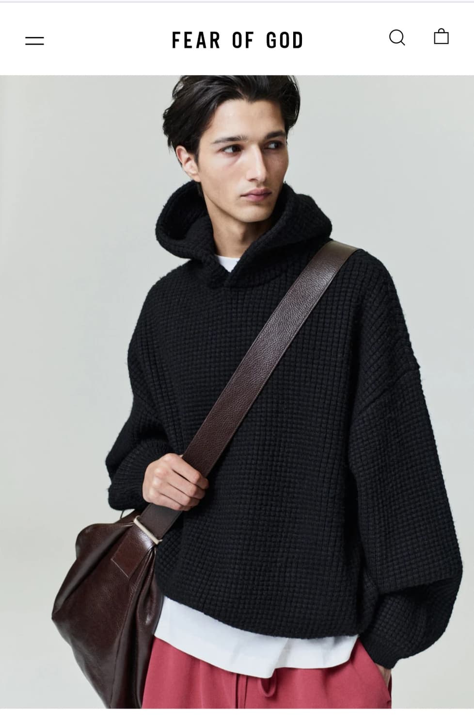 에센셜 헤비 와플 90s 후드 빈티지 블랙 - 25FW 상품이미지4