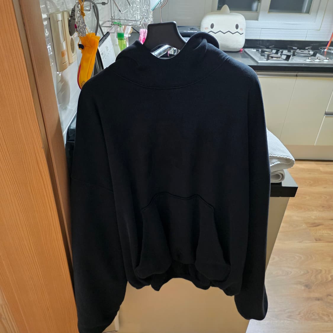 (s)yeezy gap 이지갭 도브후드 워시드블랙 상품이미지1