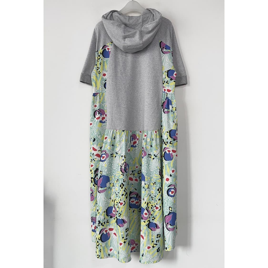 오즈세컨 프린팅 블록 후드 원피스 상품이미지5