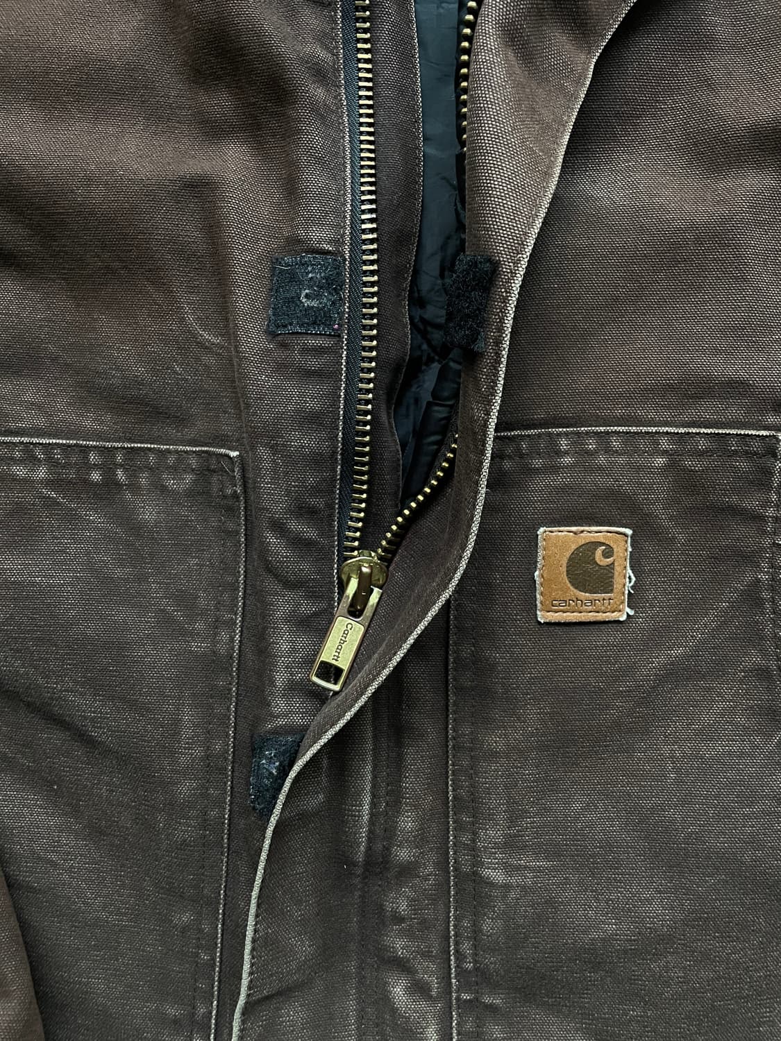 칼하트 J22 DKB 다크브라운 디트로이트 아크틱 자켓 빈티지 상품이미지5