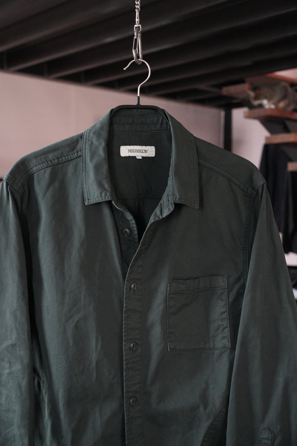 라이즈앤빌로우/ 트윌 메카닉 셔츠 자켓, 포레스트 그린, XL 상품이미지4