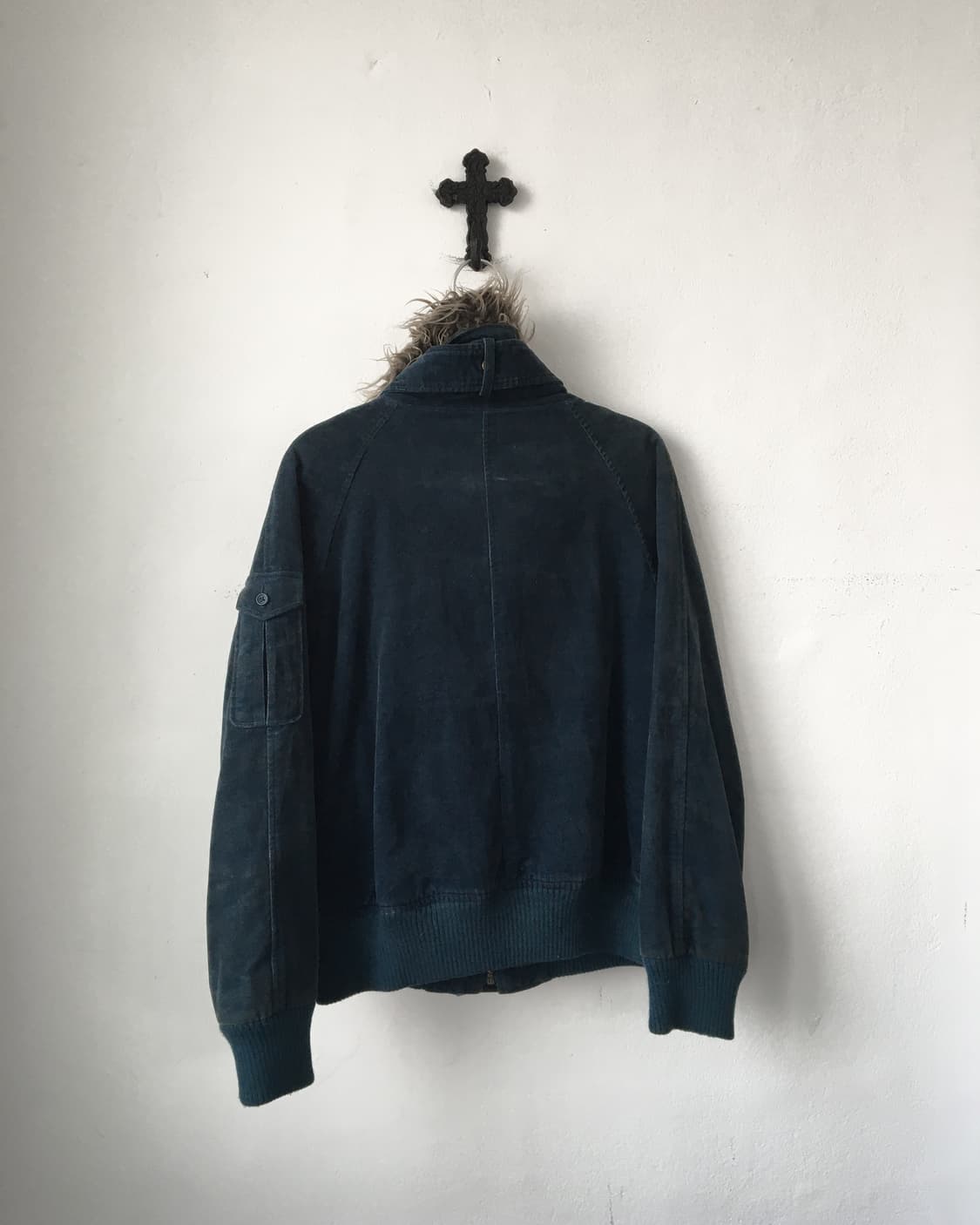 Fake fur collar high neck jacket 상품이미지4