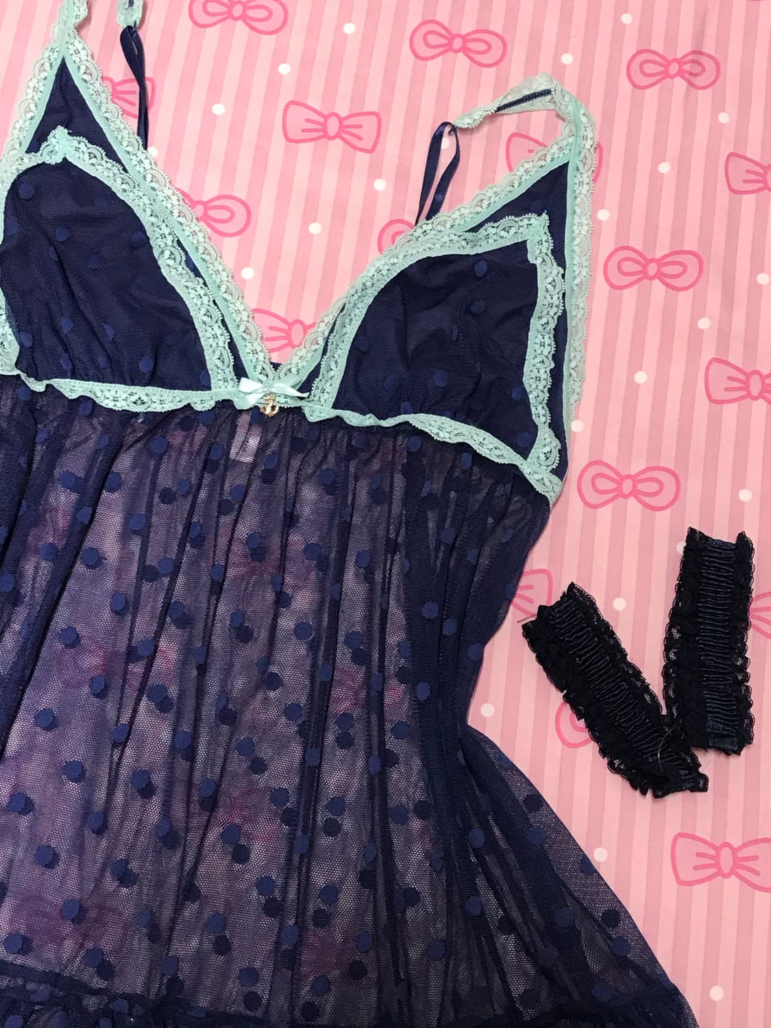 민트 도트 네이비 슬립 상품이미지2