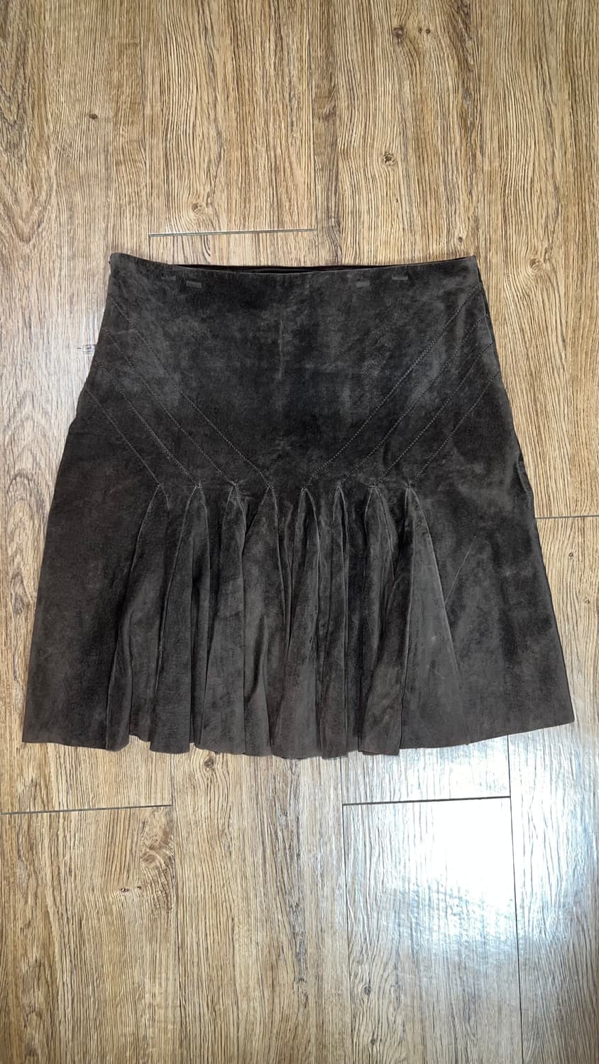 브라운 양가죽 스커트 상품이미지3