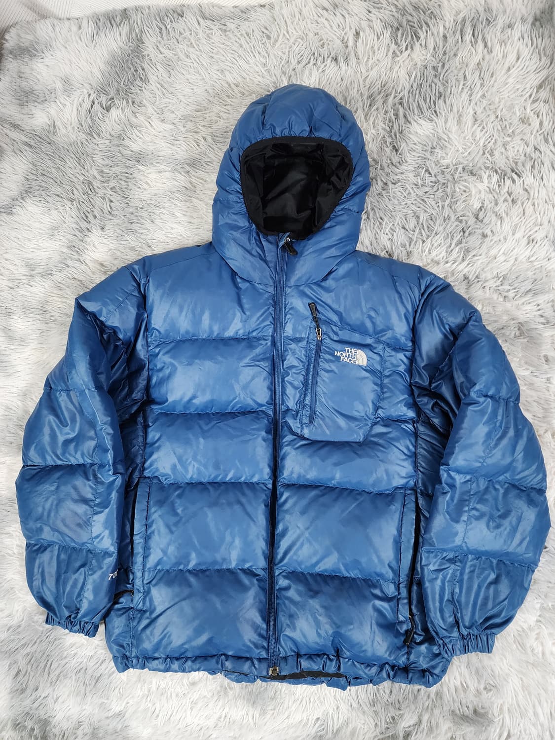 노스페이스 700 눕시 블루 구스 페텍스 패딩 후드 상품이미지1