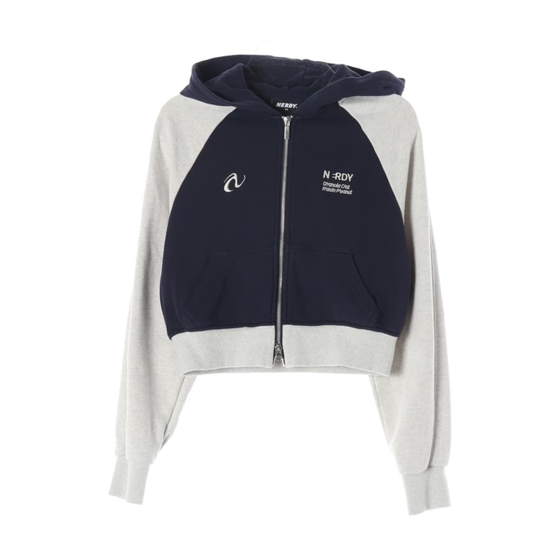 NERDY 투톤 크롭 후드 집업 XS 상품이미지1