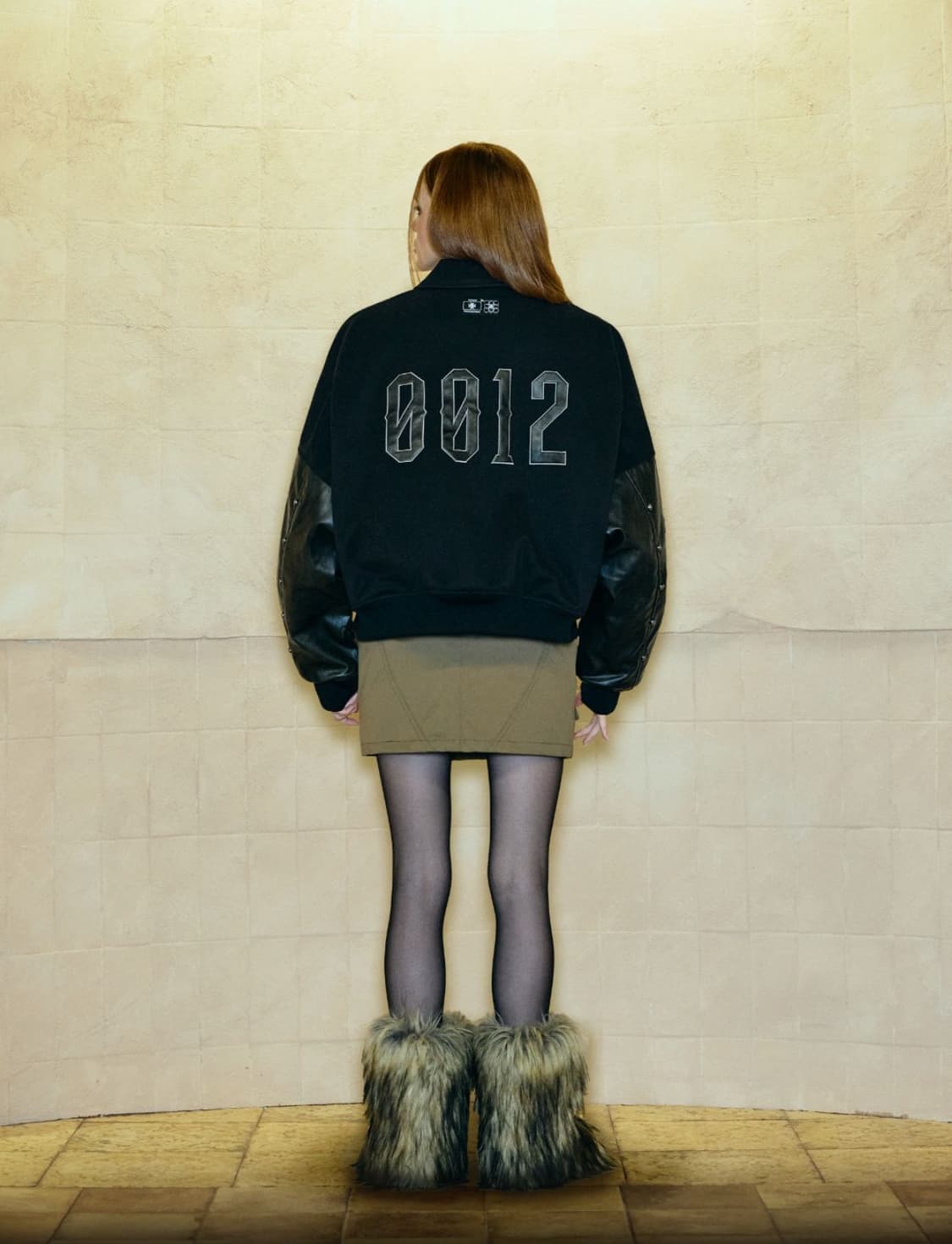 오퍼스0012 OPUS0012 패치 레더 바시티 자켓 S 상품이미지4