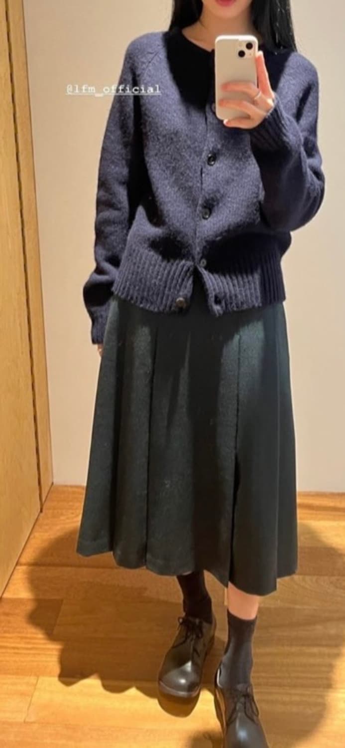 Lfm 플리티드 울 스커트m 상품이미지3