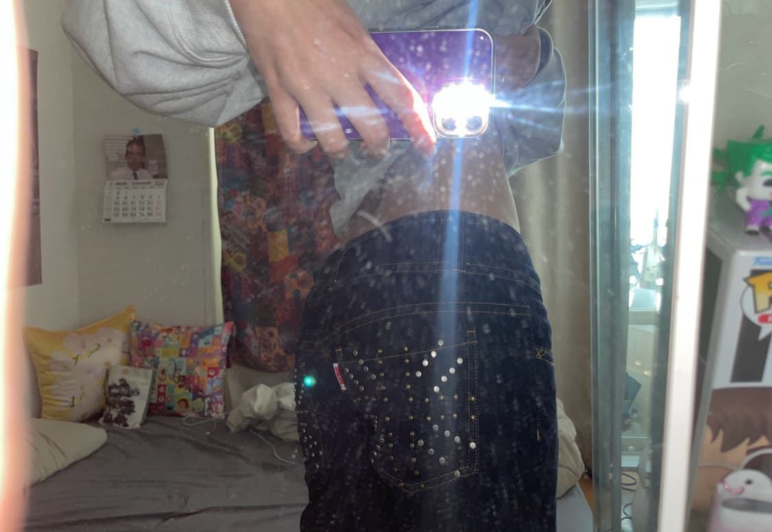 스컬프터 유니온잭 데님 팬츠 상품이미지1