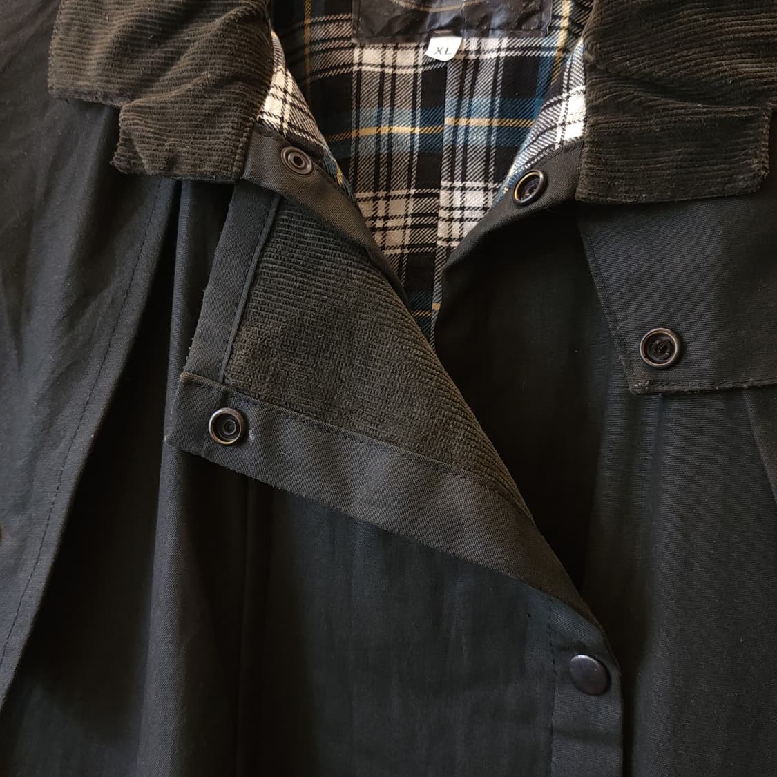 90s 잉글랜드 컨트리 왁스자켓 스톡맨 케이프 왁스코트 레인코트 그린xl 상품이미지6