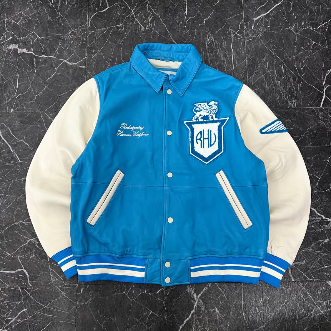 자라 x 루이지 램스킨 레더 봄버 바시티 자켓 상품이미지1